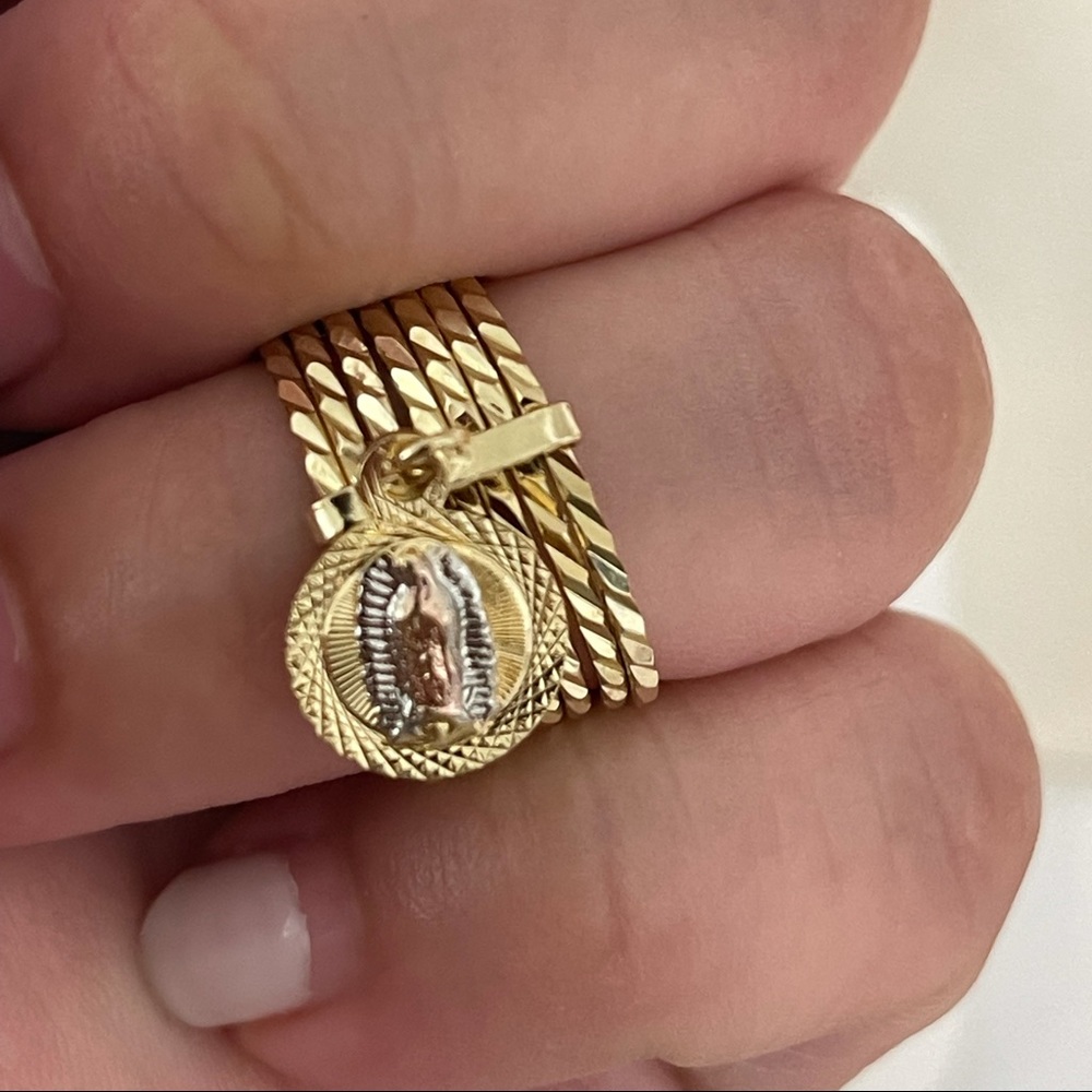 18k Gold Filled Virgen Guadalupe Semanario Ring